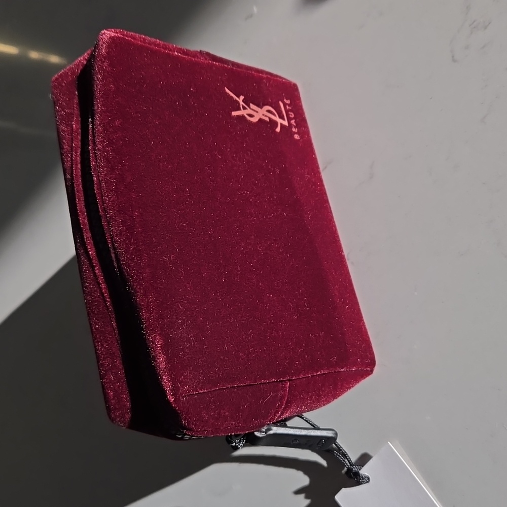 Brand New never used YVES SAINT LAURENT bag burgundy zipper YSL pouch the pret